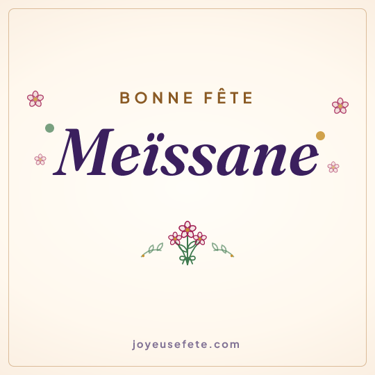 Image carrée « Bonne fête Meïssane » pour WhatsApp