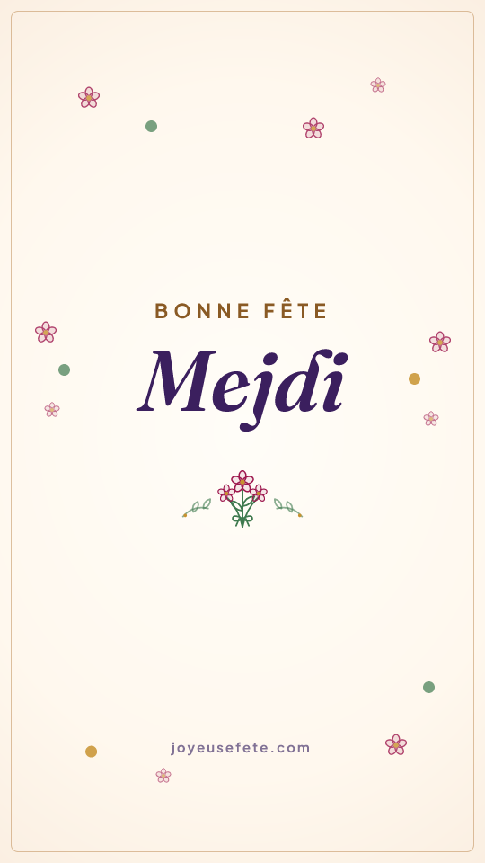 Image « Bonne fête Mejdi » au format story