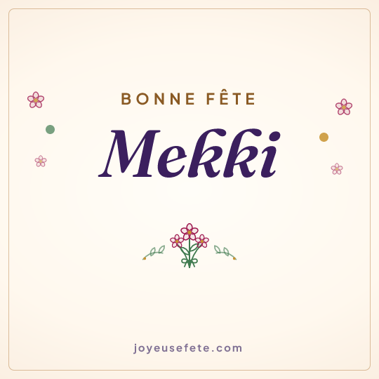 Image carrée « Bonne fête Mekki » pour WhatsApp