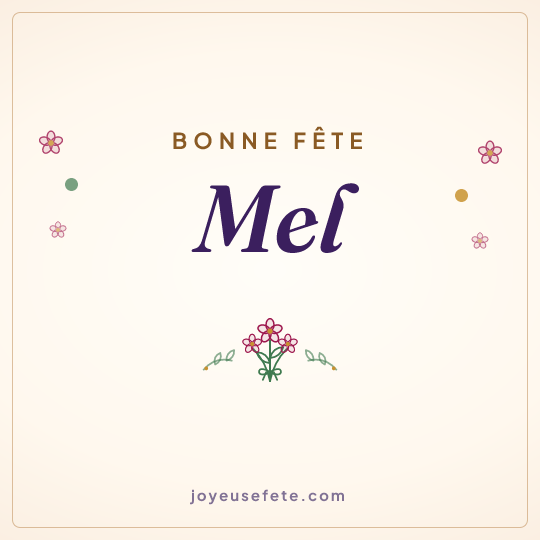 Image carrée « Bonne fête Mel » pour WhatsApp