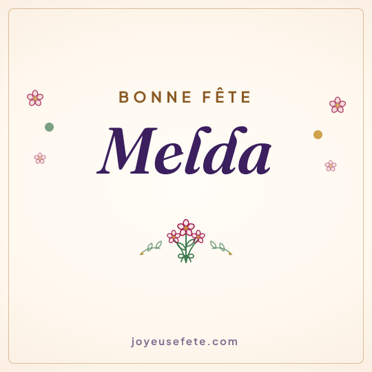 Image carrée « Bonne fête Melda » pour WhatsApp