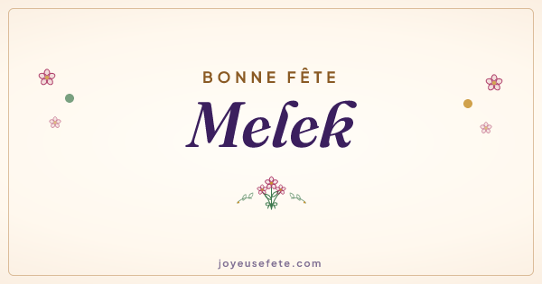 Image « Bonne fête Melek » au format large