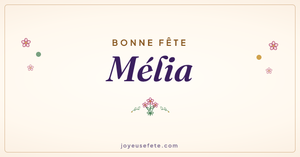 Image « Bonne fête Mélia » au format large