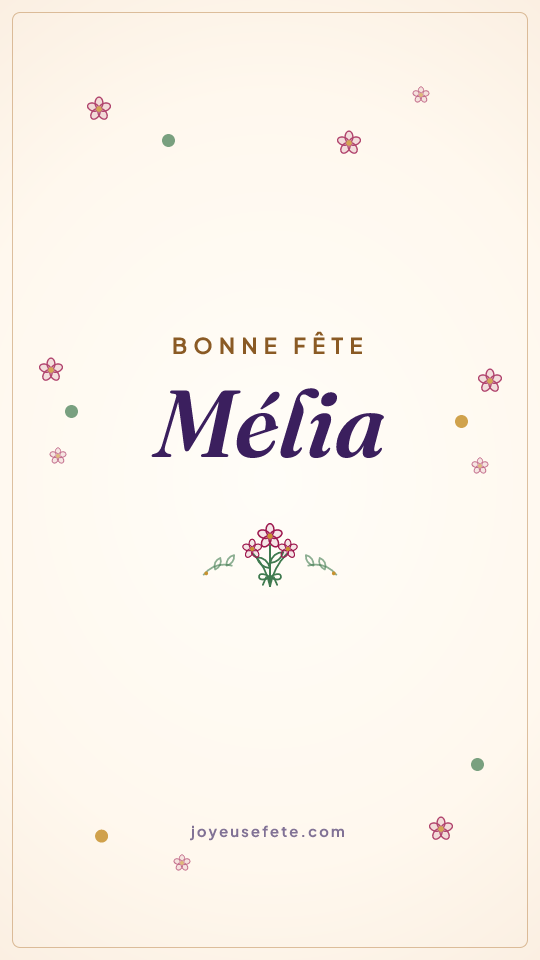 Image « Bonne fête Mélia » au format story