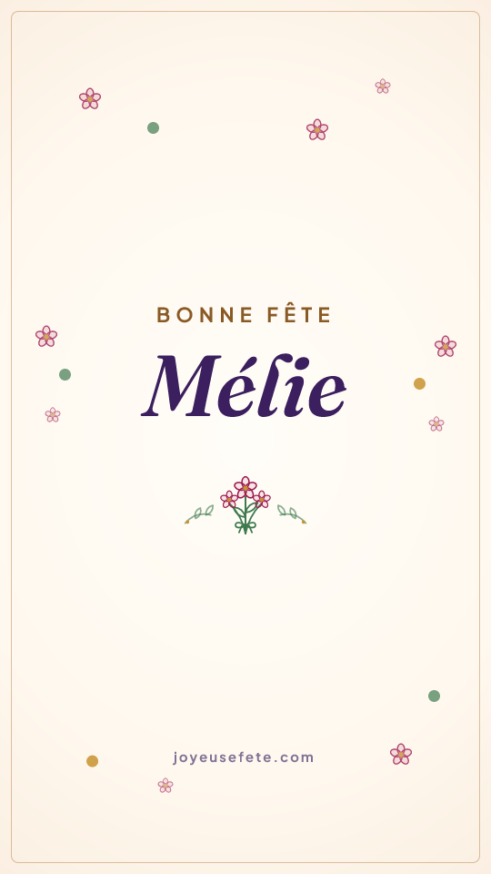 Image « Bonne fête Mélie » au format story