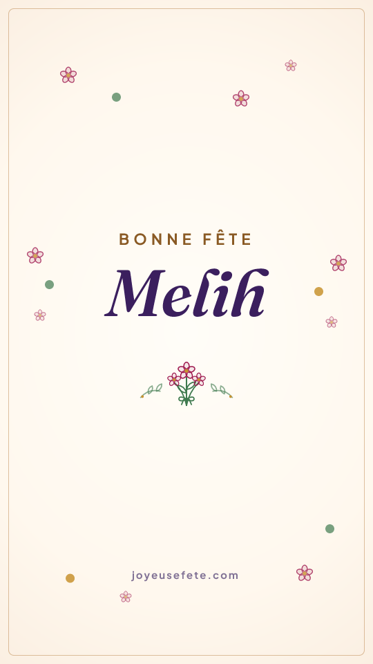 Image « Bonne fête Melih » au format story