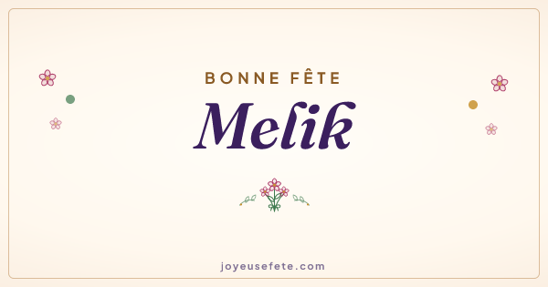 Image « Bonne fête Melik » au format large