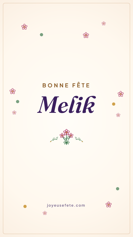 Image « Bonne fête Melik » au format story