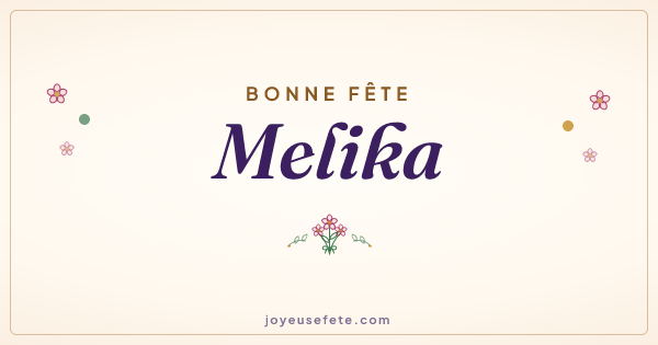 Image « Bonne fête Melika » au format large