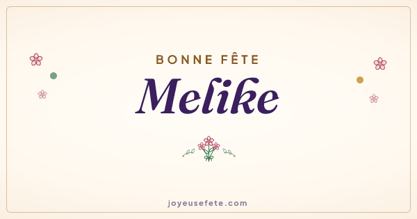 Image « Bonne fête Melike » au format large