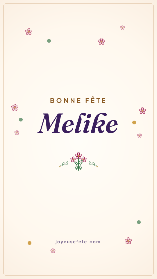 Image « Bonne fête Melike » au format story