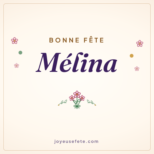 Image carrée « Bonne fête Mélina » pour WhatsApp