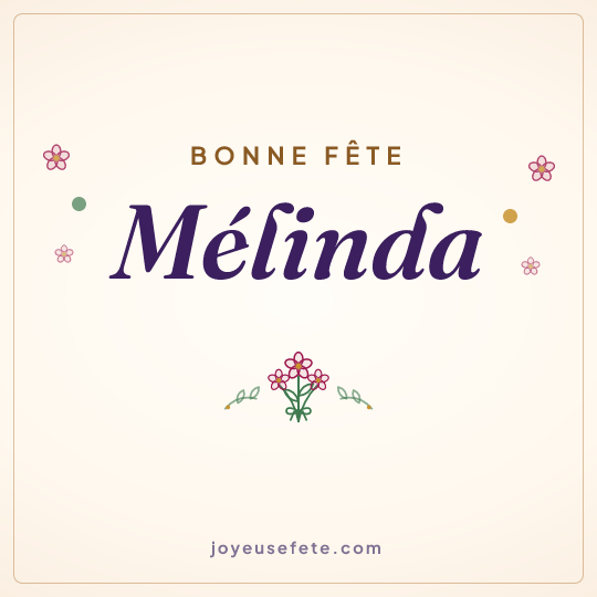Image carrée « Bonne fête Mélinda » pour WhatsApp