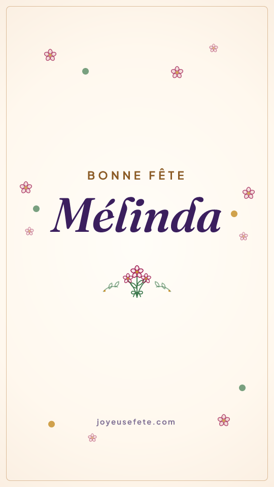 Image « Bonne fête Mélinda » au format story
