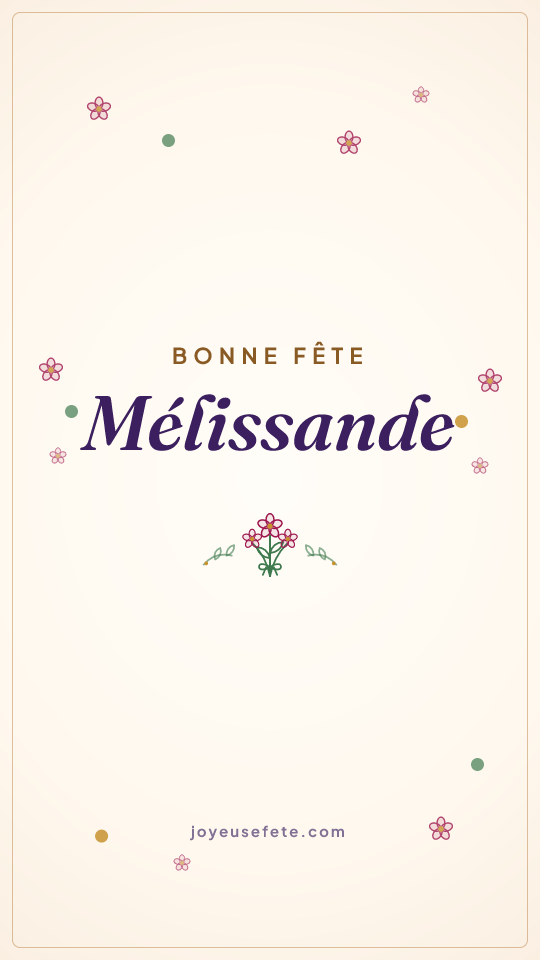 Image « Bonne fête Mélissande » au format story