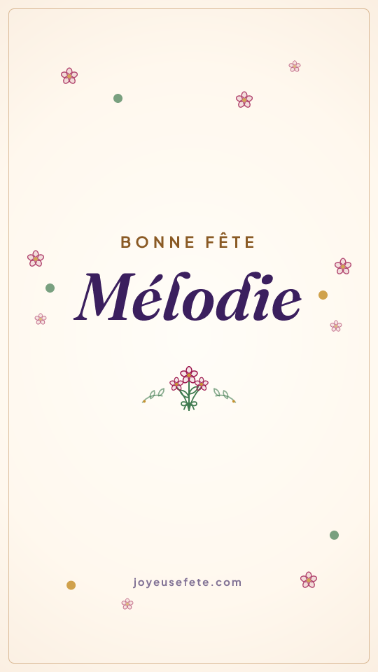 Image « Bonne fête Mélodie » au format story