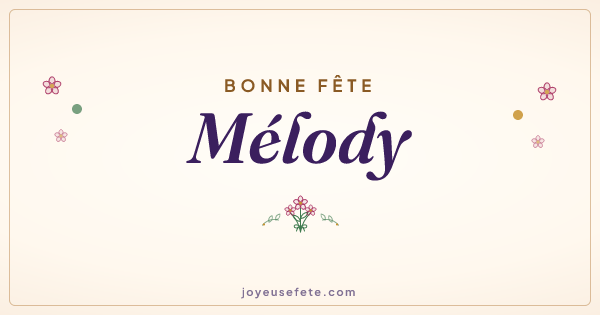 Image « Bonne fête Mélody » au format large