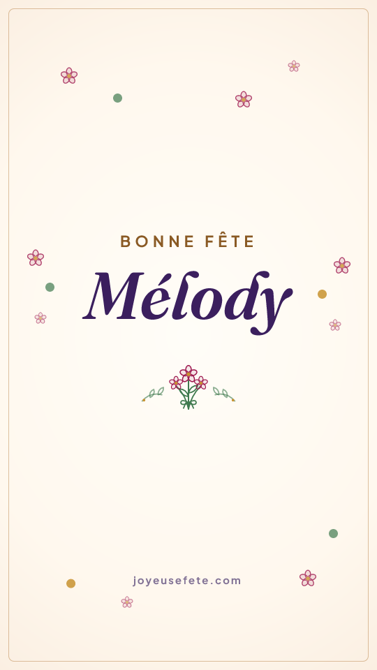 Image « Bonne fête Mélody » au format story