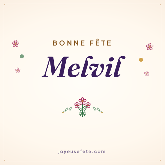 Image carrée « Bonne fête Melvil » pour WhatsApp