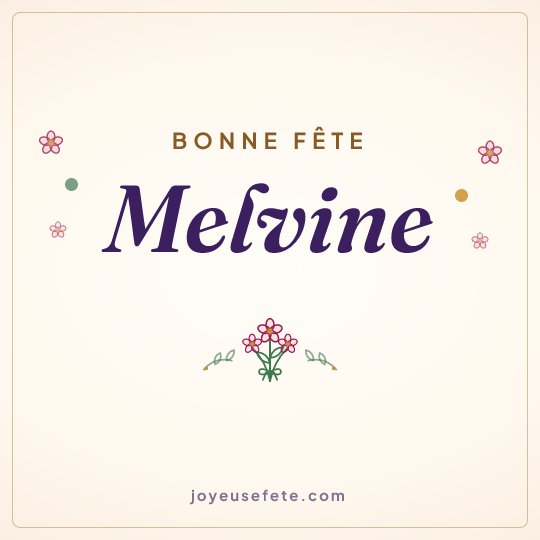 Image carrée « Bonne fête Melvine » pour WhatsApp