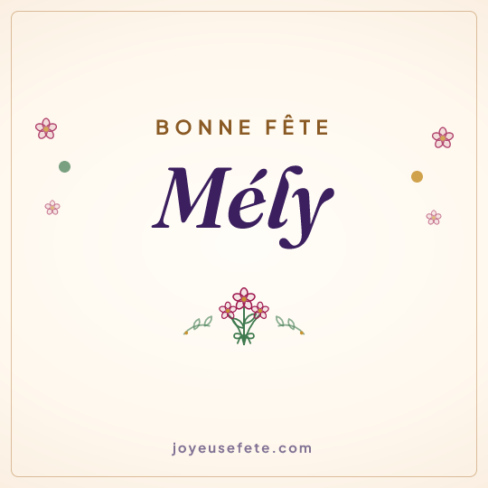 Image carrée « Bonne fête Mély » pour WhatsApp