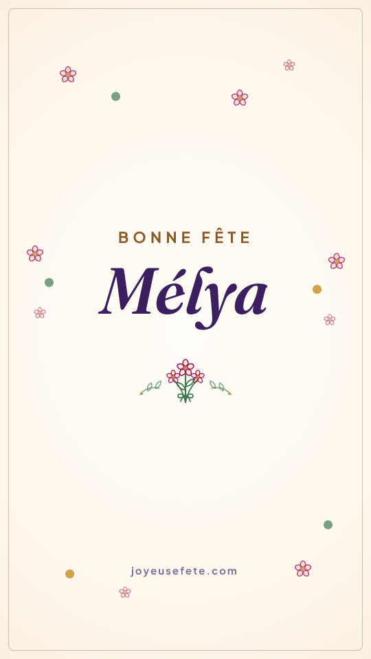 Image « Bonne fête Mélya » au format story