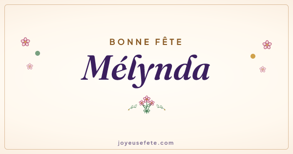 Image « Bonne fête Mélynda » au format large