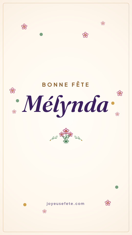 Image « Bonne fête Mélynda » au format story