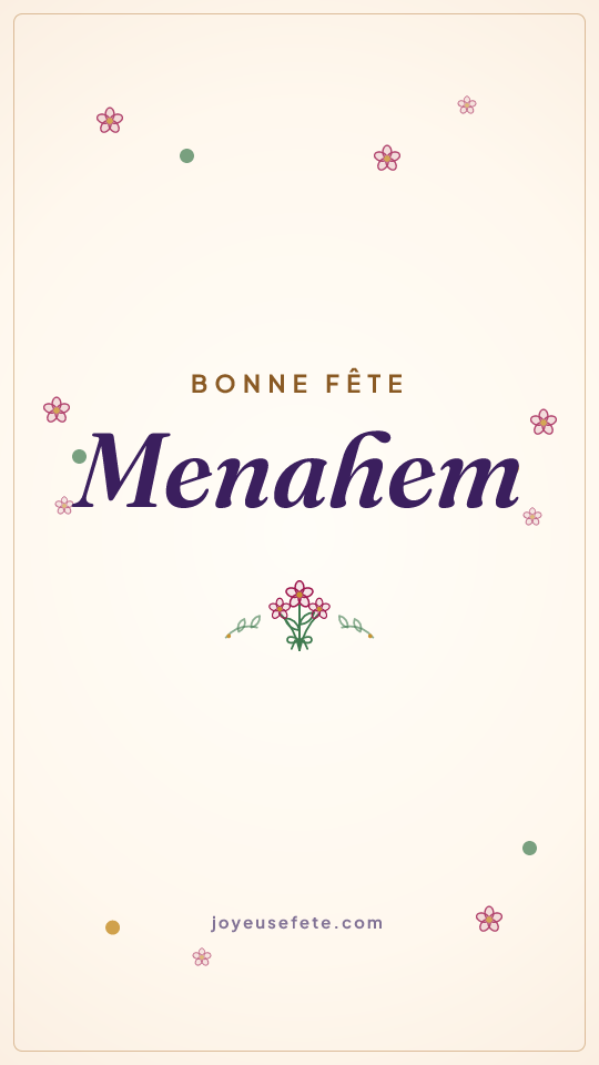 Image « Bonne fête Menahem » au format story