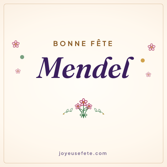 Image carrée « Bonne fête Mendel » pour WhatsApp