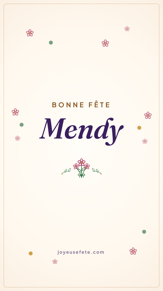 Image « Bonne fête Mendy » au format story