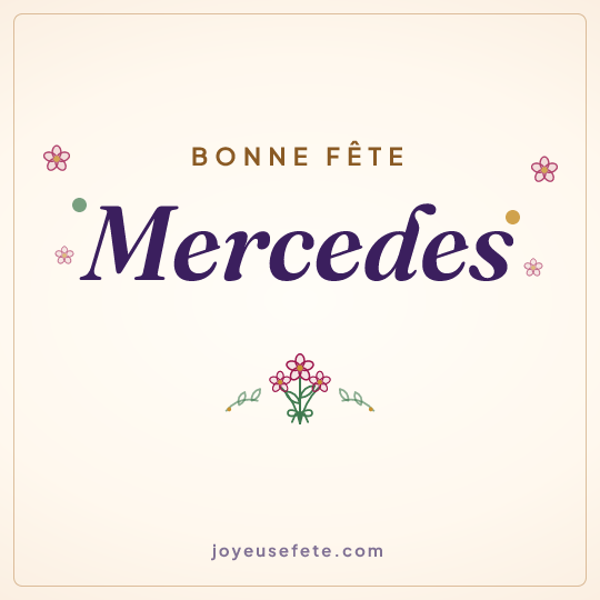 Image carrée « Bonne fête Mercedes » pour WhatsApp