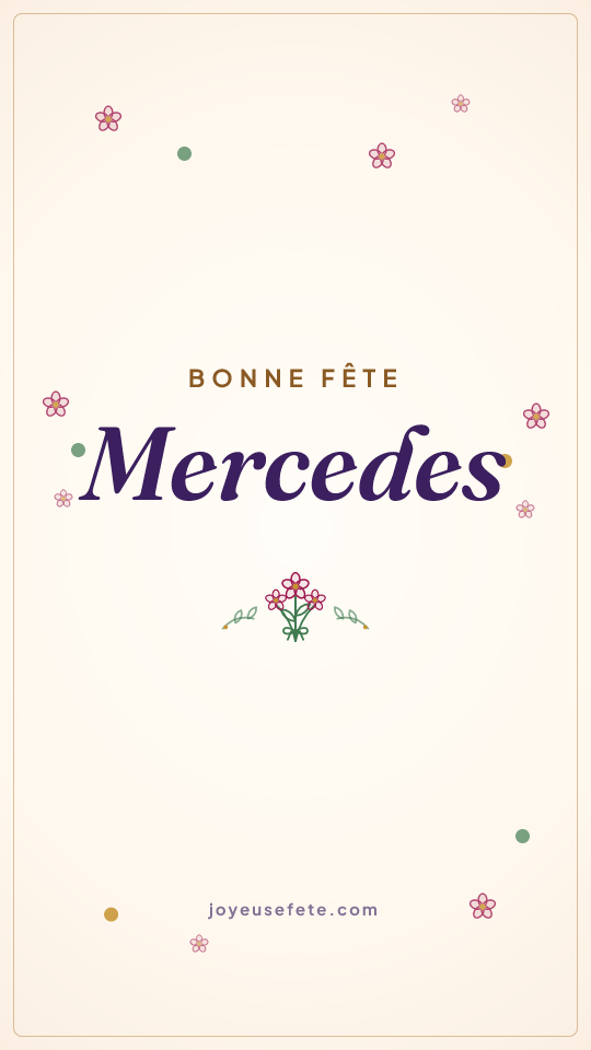 Image « Bonne fête Mercedes » au format story