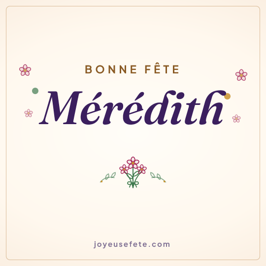 Image carrée « Bonne fête Mérédith » pour WhatsApp