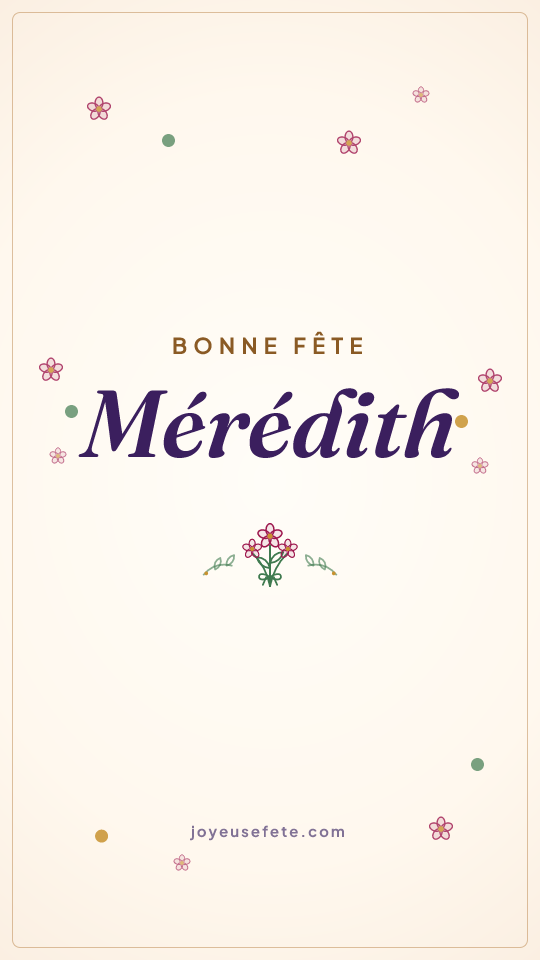 Image « Bonne fête Mérédith » au format story