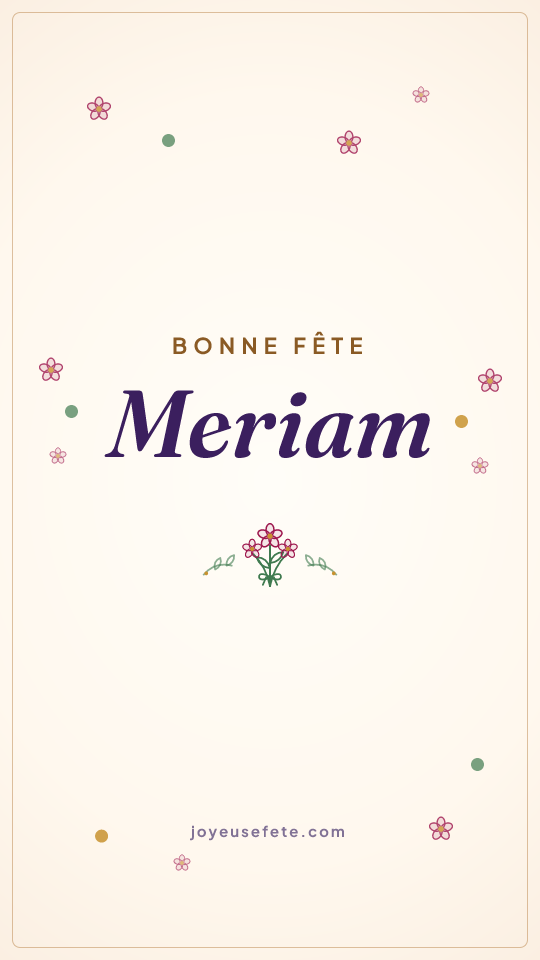 Image « Bonne fête Meriam » au format story