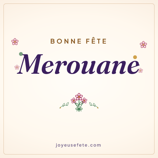 Image carrée « Bonne fête Merouane » pour WhatsApp