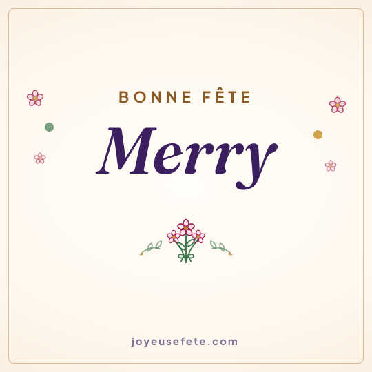 Image carrée « Bonne fête Merry » pour WhatsApp