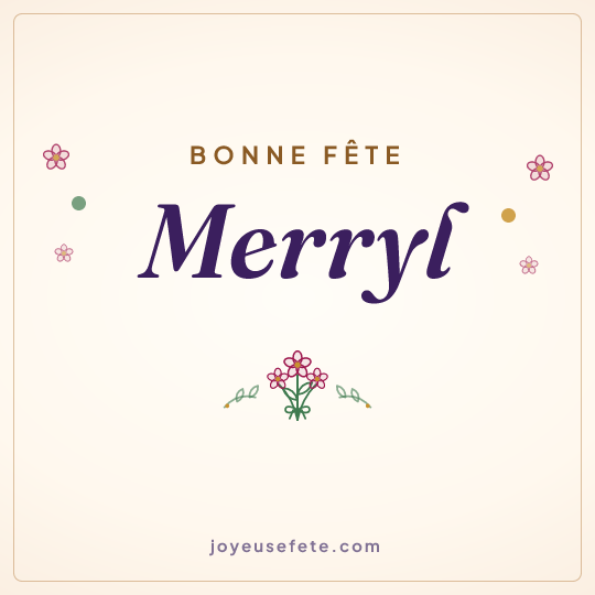 Image carrée « Bonne fête Merryl » pour WhatsApp