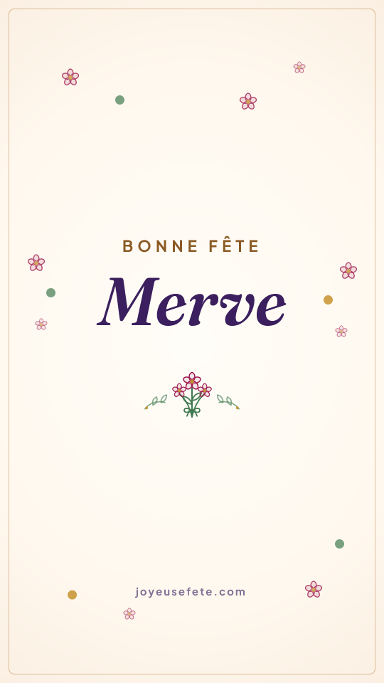 Image « Bonne fête Merve » au format story