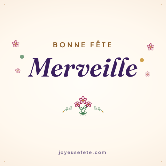 Image carrée « Bonne fête Merveille » pour WhatsApp