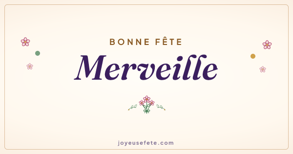 Image « Bonne fête Merveille » au format large
