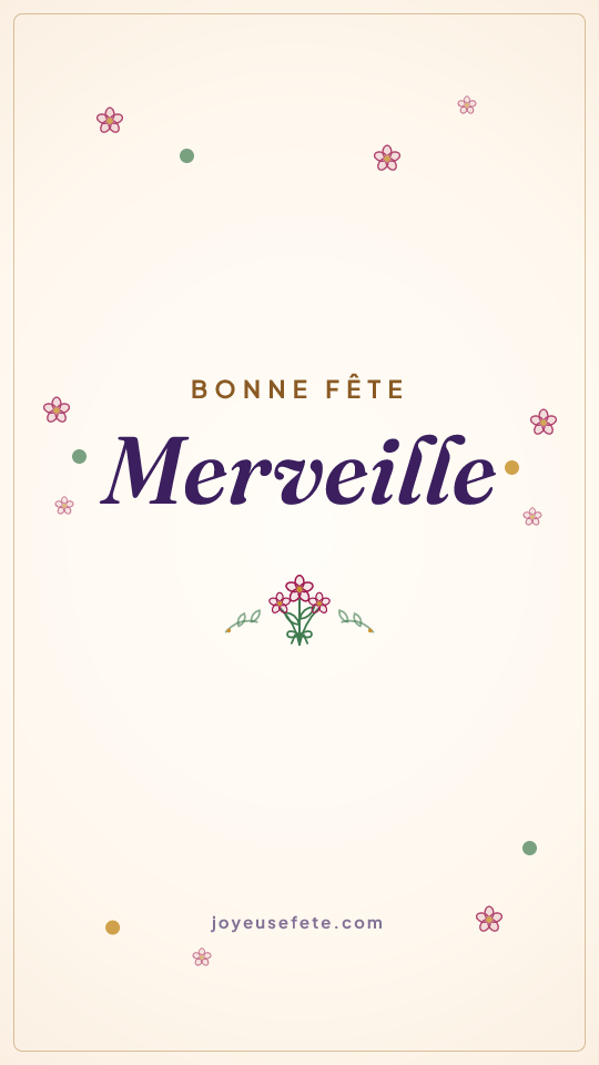 Image « Bonne fête Merveille » au format story