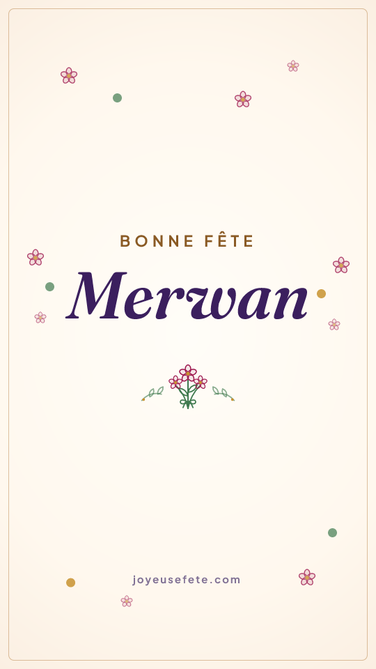 Image « Bonne fête Merwan » au format story
