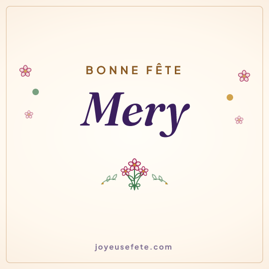 Image carrée « Bonne fête Mery » pour WhatsApp