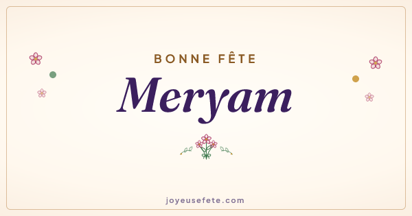 Image « Bonne fête Meryam » au format large
