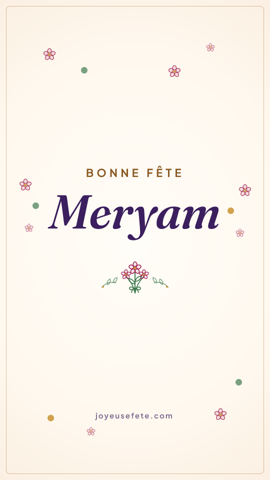 Image « Bonne fête Meryam » au format story