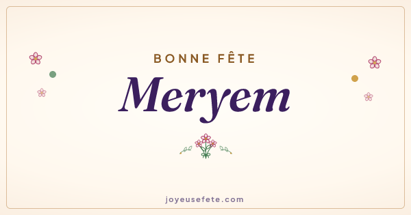 Image « Bonne fête Meryem » au format large