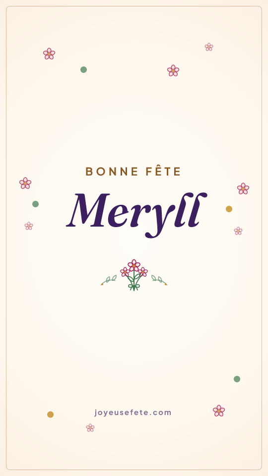 Image « Bonne fête Meryll » au format story