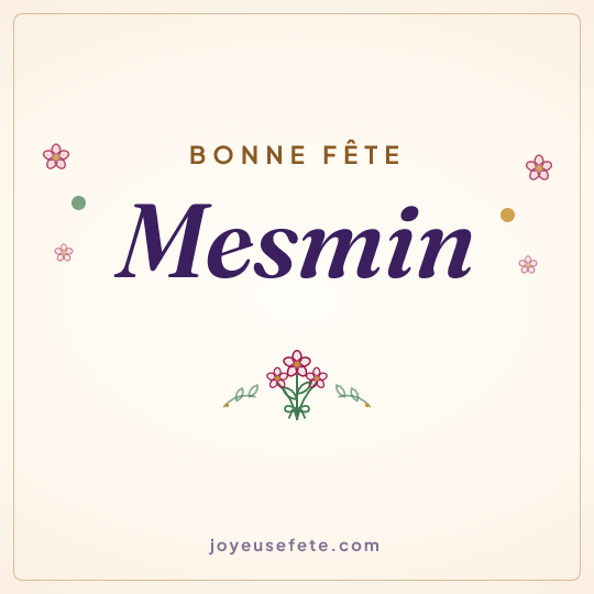 Image carrée « Bonne fête Mesmin » pour WhatsApp